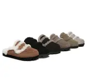 AUSTRALIAN SHEPHERD® UGG Slippers Women Sheepskin Wool Shearling Lined Remi - Chestnut / AU Ladies 10 / AU Men 8 / EU 41