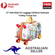 Kids Ride On Luggage Children Suitcase Trolley Travel Storage Bag Zoo