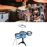 Kids Drum Set With 3 Drums 2 Sticks Adjustable Pedal Beginner Percussion Kit DSO