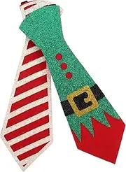 [Generic] 2pcs Christmas Felt Neckties Tie Elk Ties Clothing Tie Funny Holiday Neckties Xmas New Year Winter Holiday Parties Festival Supplies