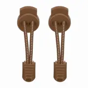 2Pcs Elastic Shoe Laces, No Tie Shoelaces for Adults, White Dot Coffee