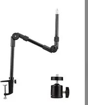 Overhead Webcam Stand with 1/4inch Screws for Desk - Heavy Duty Aluminum Desktop Arm Clamp for DSLR, Projector, Microphone
