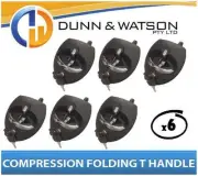 Black Compression Folding T Lock / Handle (Trailer Caravan, Toolbox) Drop T x6