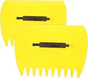 1 Pair Fall Leaf Clip Garden Rake Double-Sided Thatch Rake Leave Collector Leaf Collecting Yard Leave Collector Lawn Tool Gardening Tools Yellow Plastic