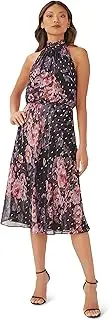 [Adrianna Papell] Women's Floral Chiffon Halter Dress