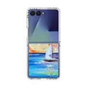 Galaxy Z Flip7 Clear Magnetic Case Sail Away Iphone Case by Ann Upton