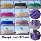 Rectangle Sequin Table Cover Cloth Glitter Wedding Banquet Party Tablecloth
