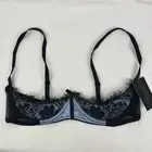 NWT Frederick’s of Hollywood Lux Open Cup Satin Lace Mesh Underwire Bra Size 14