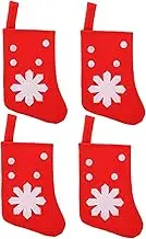 BUGUUYO 4pcs Small Socks Cutlery Bag Decorations Christmas Party Utensil Stockings Bags Stuffers Fluffy Dining Room Table Decor Cutlery Cover for Xmas Tableware Pocket Cloth Red