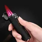 2PACK Cigar Lighter Torch Lighter Adjustable 4 Jet Flame Refillable Butane Gas