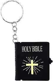 [yaozeio] Mini Bible Keychain for Women Men: Christian Tiny Bible Keychain for Wallet Purse Charm Accessories for Backpack Handbag, Black
