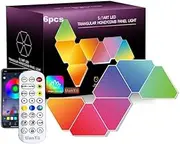 UanTii Smart Triangle Wall Light Hexagonal Lamp LED Indoor Atmosphere Light Gaming Lamp Music Sync Decoration Lamp Bluetooth App Control (6)