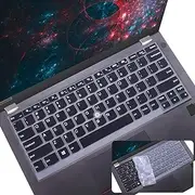 2Pcs i-Tensodo Keyboard Cover for Lenovo Thinkpad X13 L13, Thinkpad 370 X380 X390 X395 Yoga, ThinkPad X230S X240 X240S X250 X260 X270 X280 13.3" Lenovo Thinkpad Laptop Keyboard Cover, Black+Clear
