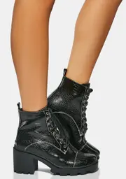 [AZALEA WANG] Noir I Said What I Said Ankle Boots