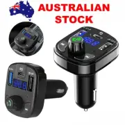12-24V 2-USB Car Charger Bluetooth 5.0 FM Transmitter Radio MP3 Player Hand-Free