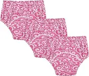 [GuoChe] Little Girls Potty Training Underpants Valentine's Day Love Floral Pink 3pcs Soft Cotton Bed Wetting Underpants Shorts, Valentine's Day Love Floral Pink, 2 Years