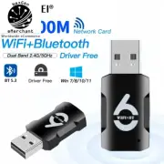900Mbps USB WiFi 6 Adapter & Bluetooth 5.0 for PC/Laptop - Dual Band Speed