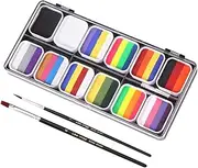 12- Water-Soluble Face Makeup Palette for Boys and Girls Body Painting Party Supplies National Flag Face Paint