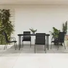 Outdoor Dining Set Garden Furniture Patio Table Chairs Stable Frame Black 5PCS