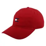 【TOMMY HILFIGER】繡線大英文字母旗標女款棒球帽(深紅)
