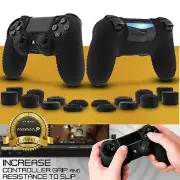 2x Anti-Slip Silicone Skin + 16x Thumb Stick Grip for PS4 DualShock 4 Controller