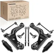 Set of 10, Front Lower Control Arm, Sway Bar Link, Inner Outer Tie Rod End, Rack and Pinion Bellow, Compatible with Ford Escape 2001 2002 2003 2004, Mazda Tribute 2001 2002 2003 2004