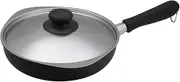 Yanagi Sori Sori Iron Frying Pan with Iron, Non-Stick Magma Plate Iron Frying Pan, Induction Compatible, 8.7 inches (22 cm), Lid Included, Good Oil Friendly, Quick Heat Conduction, Easy to Pour,