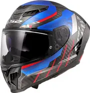 LS2 FF807 Dragon Carbon Trax, full face helmet , color: Black/Blue/Red , size: S