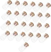 Yardenfun 25pcs Mini Glass Wish Bottles Wooden Cork for Parties Diy Projects 3x5cm