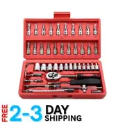 46-Piece Chrome Vanadium Socket Ratchet Set with Storage Case for DIY and Auto