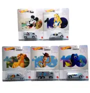 Set of 5, Hot Wheels 1:64 Disney100 Character Vans Mickey Alice Simba Woody Dory