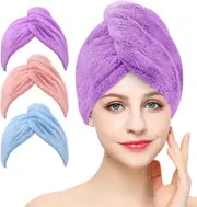 3 Pack Hair Towel Wrap Super Absorbent Twist Turban