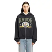 [RHUDE] Monaco Regatta Zip-Up Hoodie Black