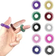 LLMSIX 10 Pcs Acupressure Rings Fidget Toy Trichotillomania Fidget Toys Silent Fidget Toys Acupressure Rings Sensory Ring Stress Relief Rings Sensory Finger Rings for Adults Silent Stress Reducer