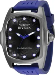 Invicta Lupah 36876 Silver Quartz 47Mm Blue Silicone Date Men's Watch