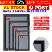 A0 A1 A2 A3 A4 PREMIUM Aluminum Snap poster frame Sign holder wall mount Black