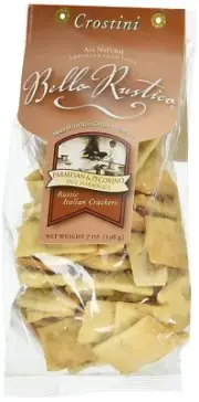 Bello Rustica Crostini, Parmesan & Pecorino Rustic Crackers, 12 Pack