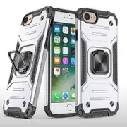 MCC Shockproof iPhone SE 2020 (2nd Gen) Tough Case Cover Apple Ring Holder [Silver]