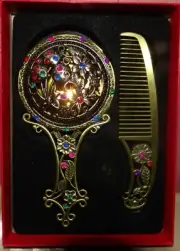 Hand Held Mirror and Comb Set