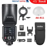 Godox V100N 100W Camera Flash For Nikon + AK-R11 Diffuser Dome + S2 Bracket
