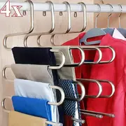 4x Space-saving Hangers,multiple Hangers,trouser Hangers For 5 Trousers,coat Hangers,skirt Hangers