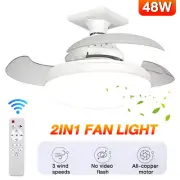 E27 Bulb LED Ceiling Fan Light APP Remote Control 3000K-6500K Brightness Lamp