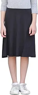 [Kosher Casual] Modest Kids/Big Girl's Knee Length Full A-Line Skater Skirt