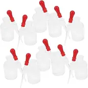 Homoyoyo 10pcs Clear Glass Dropper Bottles for Oil Sturdy Frosted Alkaline Glass Precise Application for Chemical Labs Medical Use Beauty Treatments Transparent for Easy Monitoring