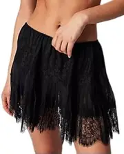 [Yiulangde] Women Y2k Lace Ruffle Pleated Mini Skirt Low Rise Half Slip Flowy Skirt Fairy Mesh Floral Layered Short Mini Skirts
