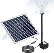 Labymos 10W Solar Fountain Pump with Large Solar Panel 3 Nozzles Max. Water Height 100cm for Bird Bath Fish Tank Small Pond Garden Decoration