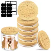 8 Pack Reusable Bamboo Wooden Jar Lids Compatible with Oui Yogurt Jars