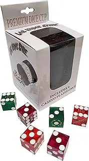 Cyber-Deals Premium Dice Cup with 3 Pairs 19mm Authentic Nevada Casino Table-Played Craps Dice