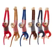 Color Striped Long-armed Monkey Plush Toy Electric Car Anti Collision for Head