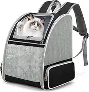 ZANZER Collapsible Backpack Pet Carrier for Cats, Medium Dogs, Puppies, Bunnies up to 13lbs - Breathable Mesh, Safety Straps for Travel, Hiking, Camping, Bike Riding & Outdoor Adventures